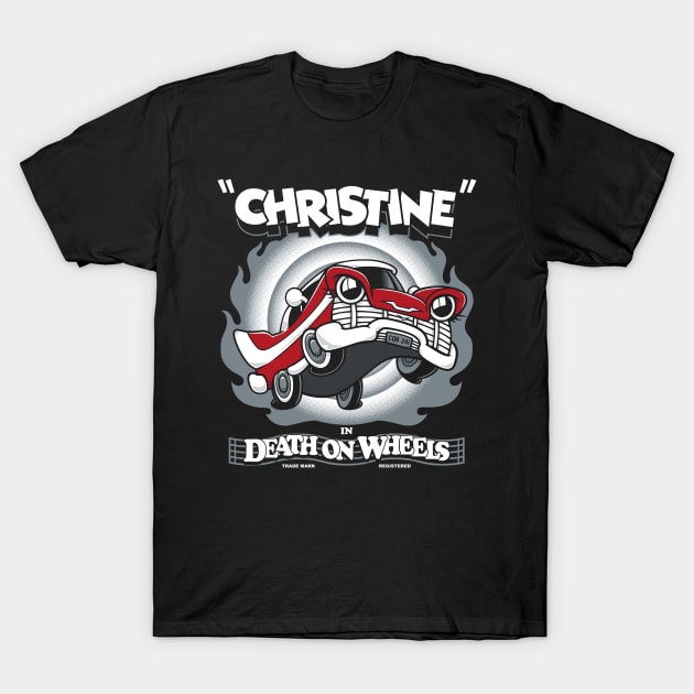 Vintage Cartoon Christine - Stephen King - Killer Car - Creepy Cute Horror T-Shirt by Nemons